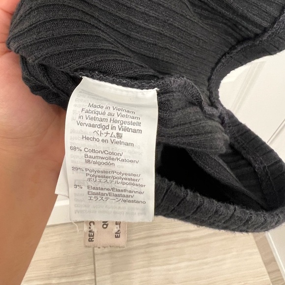 Madewell Bodycon Black Ribbed Dress with Buttons - Picture 7 of 8